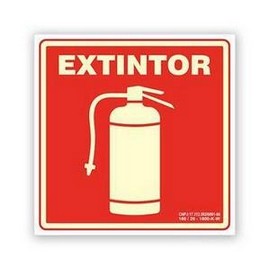 Placa de identificação de extintor de incêndio